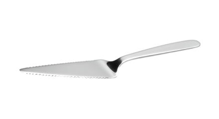 Stainless Steel Cake Server with Serrations.