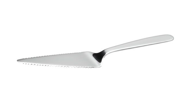 Stainless Steel Cake Server with Serrations.
