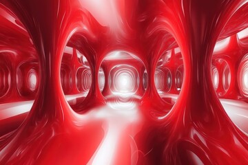 Crimson Mandala Swirl with Intricate Pattern Layers. Abstract Background