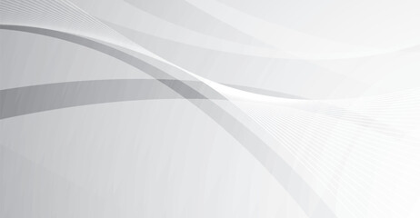 Subtle silver gradient background features curving lines and delicate linear patterns evoking a sense of elegant movement and visual depth within its refined composition