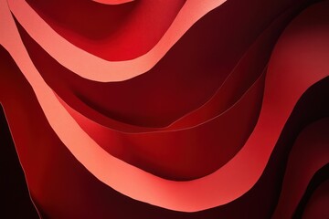 Layered Crimson Paper Cut with Subtle Depth. Abstract Background