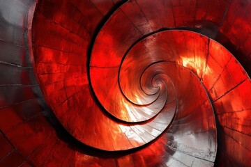 Red Metallic Swirl Pattern with Sleek Design. Abstract Background