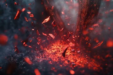 Red Particles with Dust Dispersion Effect. Abstract Background