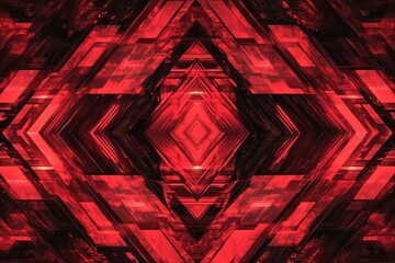 Red Geometric Hexagon Pattern with Perfect Seamless Tiling. Abstract Background