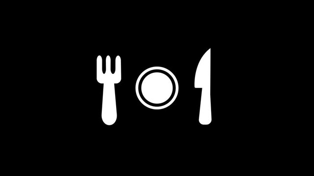 Plate Fork And Knife line icon, Tableware filled outline sign, sign symbol Plate, fork and knife icons on white background.