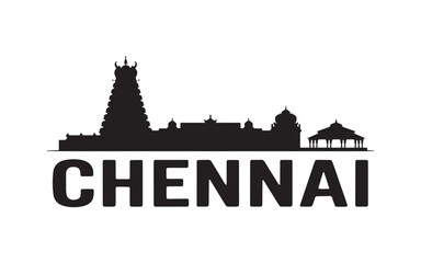 Chennai Skyline Silhouette A Glimpse of Indian Heritage and Architectural Grandeur, Modern Urban Landscape with a Cultural Touch