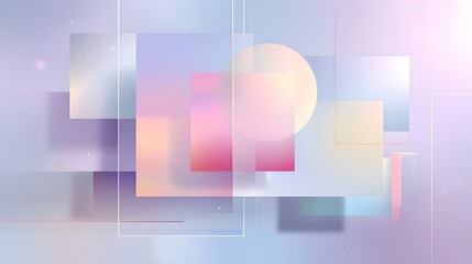 Fototapeta premium An abstract design featuring overlapping geometric shapes in soft pastel colors creating a dreamy atmosphere.
