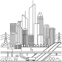 Obraz premium Hand Drawn Cityscape Sketch Illustration