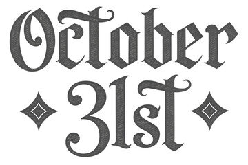 October 31st typography design for halloween celebrations