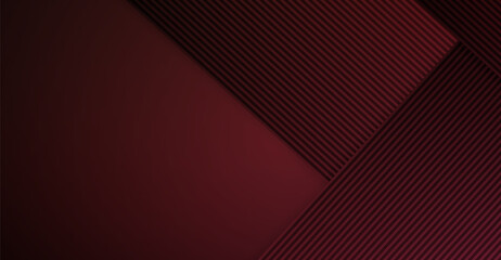 This contemporary abstract image features dark, burgundy-toned planes and striped textures, creating an interplay of sleek geometric forms with dramatic lighting and gradients