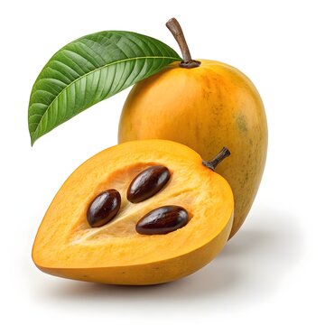 Canistel &ndash; Tropical Eggfruit with Rich Yellow Flesh and Custard-Like Texture on White Background