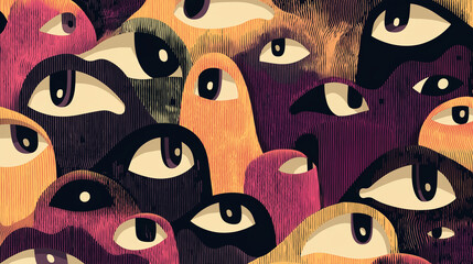 Stylized Halloween ghost eyes background wallpaper