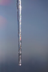 icicles are melting in colorful light