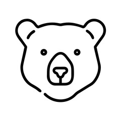 Simple line drawing of a bear's head in minimalist style  