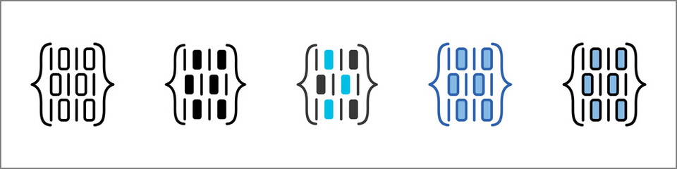 Binary Icon Pack Multistyle Illustration