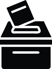 Ballot box with voting symbol icon