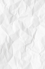 White Crumpled Paper Texture Background