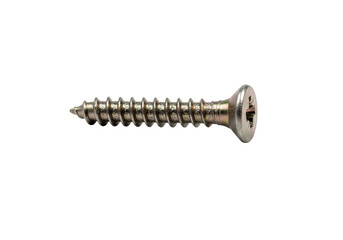 Isolated Transparent Background of A Silver Metal Screw Hardware