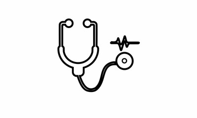 stethoscope medical equipment icon.