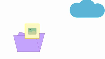 Cloud Technology, Data Transfer, Transfer files, File Sharing Concepts Animation. Digital System, Backup Data, Information sharing. Suitable For Business, Marketing, Technology Or Explainer Video. - Powered by Adobe