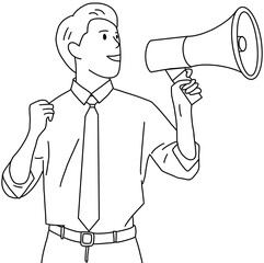 businessman with megaphon