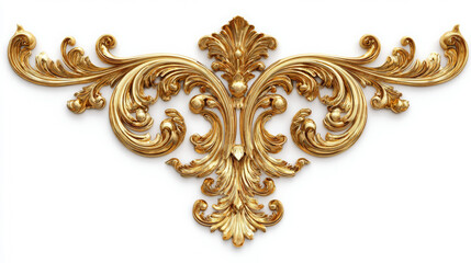 "Golden Ornamental Flourish Design on White Background"

