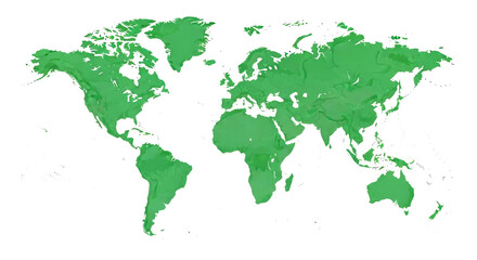Artistic World Map: A Green Global Journey of Exploration and Discovery