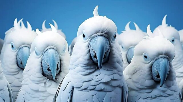 white parrots in Delfts Blauw realistis, highly detailed,ai generative