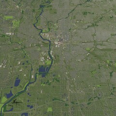 3D illustration of city and urban in Indianapolis USA
