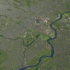 3D illustration of city and urban in Indianapolis USA
