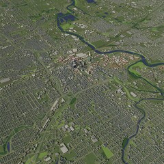 3D illustration of city and urban in Indianapolis USA