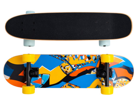 Minimalist Skateboard Silhouette  Transparent Background