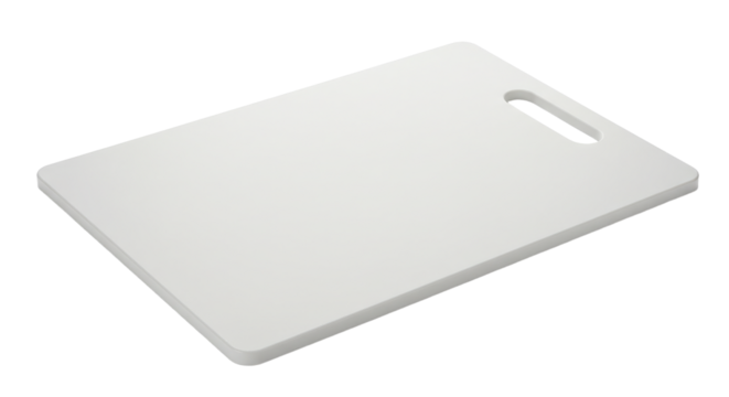 White Plastic Cutting Board with Handle 1.