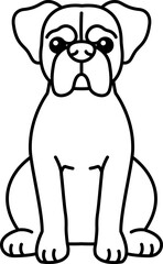black and white isolate icon of a Bulldog