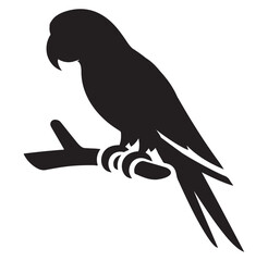Parrot with tree branch silhouette, Parrot silhouette