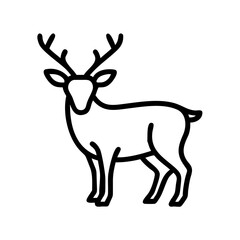 Outline of a deer standing with antlers 