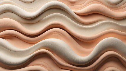 Seamless Beige and Peach Clay Wave Texture