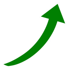 Curved Green Upward Arrow Symbol