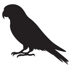 Parrot silhouette vector logo, exotic bird symbol for branding and design, wildlife animal.