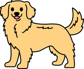 isolate illustration of a Golden Retriever dog