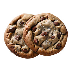 chocolate chips cookies, isolated white transparent 