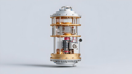 a futuristic looking cylindrical machine, showcasing a glimpse into cutting-edge technology, detailed design
