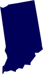 Navy Map of Indiana - USA State Vector in SVG