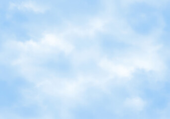 Obraz premium Langit Tenang Pagi: An expansive, serene digital watercolor background. Dominant light blues and soft sky blues blend seamlessly, creating a gentle, ethereal cloudy texture with areas of translucent w