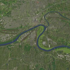 Fototapeta premium 3D illustration of city and urban in Kansas city USA