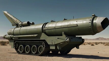 Tactical Military Rockets and Missiles with Textured Surfaces and Labels