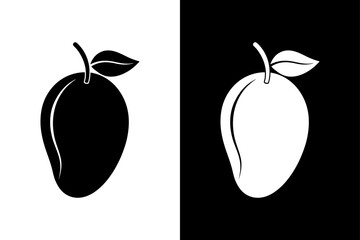 Mango Silhouette Vector Icon. Clean Fruit Symbol for Web & Print