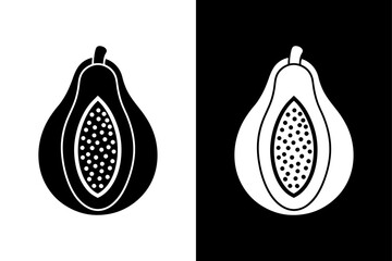Modern Papaya Illustration. Tropical Fruit Vector Icon Design