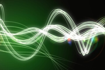 Curved laser light design in green