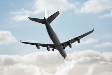 3D plane flying in the sky